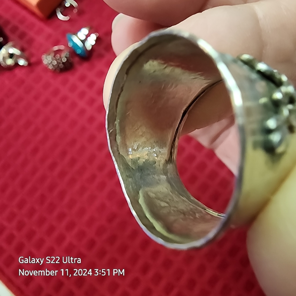 Gorgeous One Of A Kind Custom 9.25 Sterling Silver Handmade Ring (size 8) - Picture 6 of 7